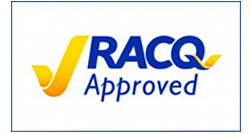 RACQ logo - Arrow Caravans